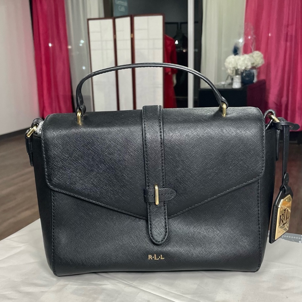 Lauren Ralph Lauren Bag Women's Black Cowhide Leather LRL Raquel Messenger
